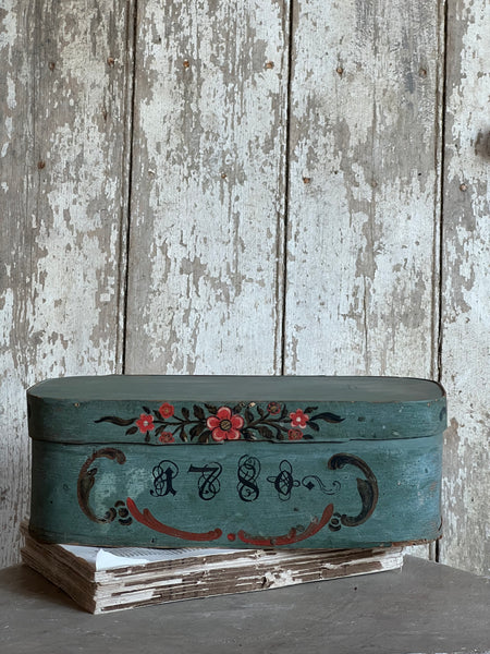 Antique Painted Wooden Box 1780