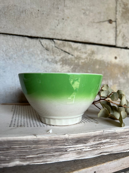 Plain Vintage Green French Cafe au Lait bowl