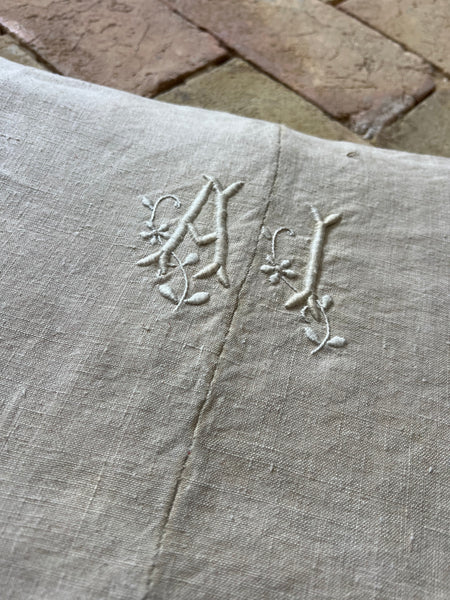 Vintage Thick French Linen Sheet AI