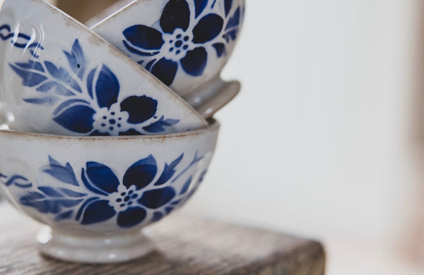 Rustic French Stencil Cafe au Lait Bowls