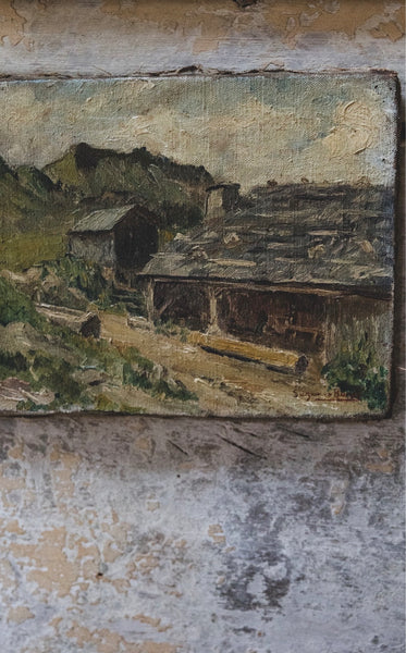 French Farm Landscape Oil Painting on Canvas