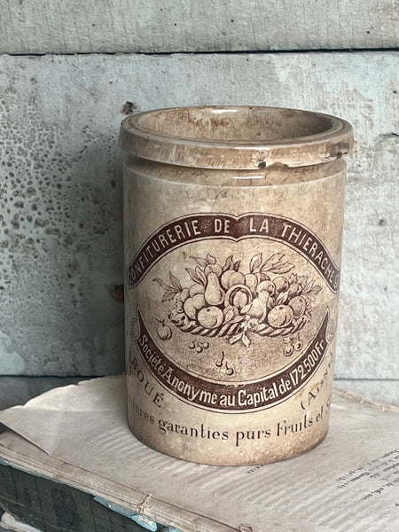 Large French Antique Confiture Pot