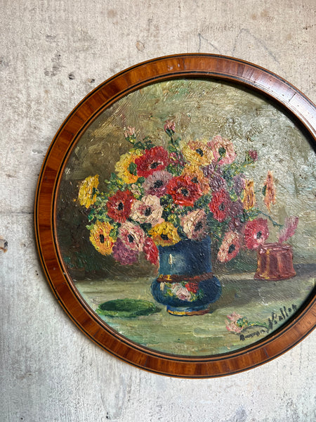 Beautiful Framed French Floral Oil