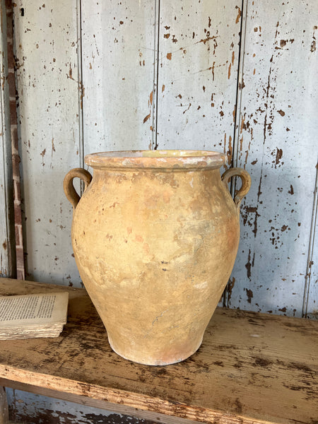 French Vintage Tall Huge Natural Earthenware Vase