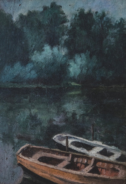 Giverny Boats French Painting on Board
