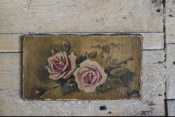 Small French Floral Oil on Canvas