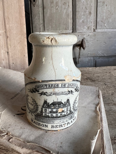 Beautifully Destned Rare Creil et Montereau French Mustard Jar