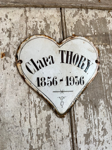 French Vintage Enamel Memorial Heart from 1936