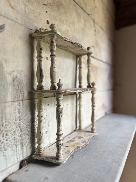 Gorgeous chippy paint vintage shelf unit