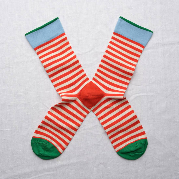 Bonne Maison Socks Stripes Vermillon