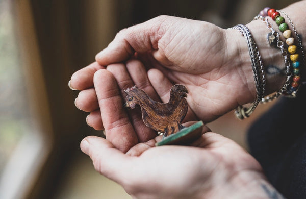 Sweet Vintage Wooden Chicken