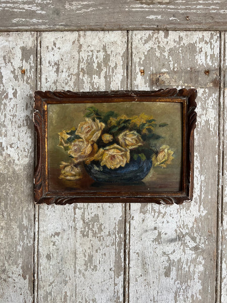 Beautiful Shabby Chic Framed French Floral Pansy