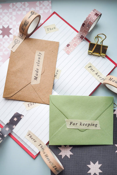 Journalling washi tape - black quilted star pattern