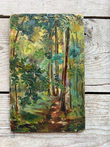 1916 George Labonne Landscape Tree Oil on Board