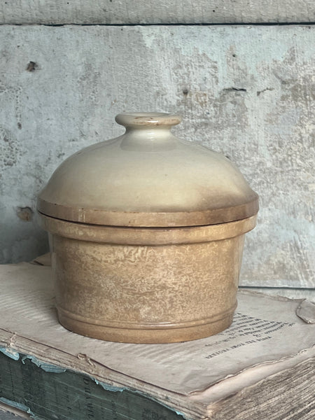 Buttery Lidded Antique Confiture Pot