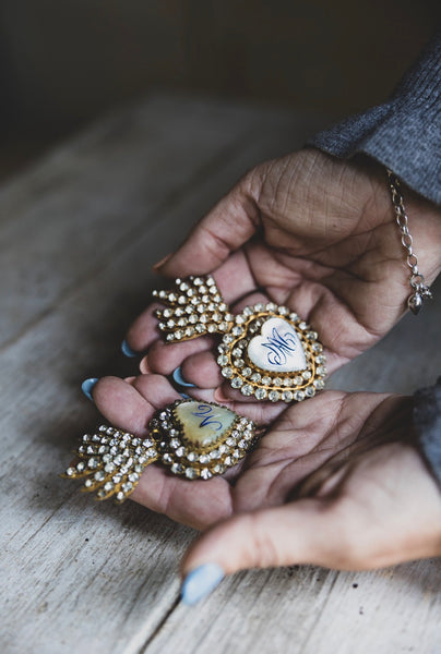Antique Jewelled Sacred Hearts