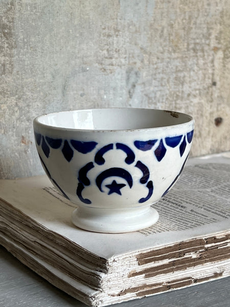 Small Digoin Bright Blue Cafe au Lait bowl