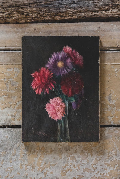Dark Floral Oil on Canvas