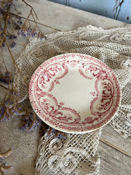 Beautiful Small French Floral Transferware Plate