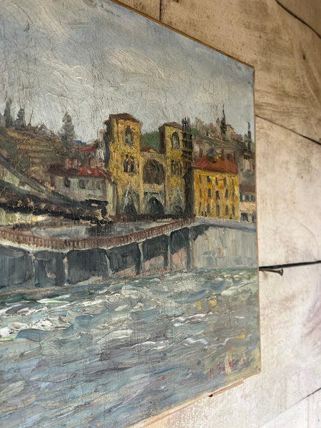 1921 Fallet Antique French Oil on Canvas