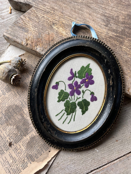 Vintage French Framed Embroidery