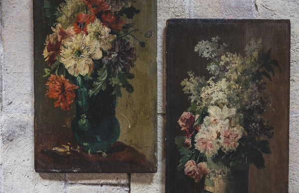 Antique Gontier Floral Paintings 1898