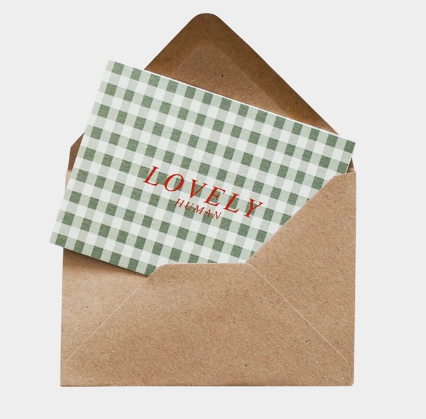 Lovely Human Gingham Mini Card