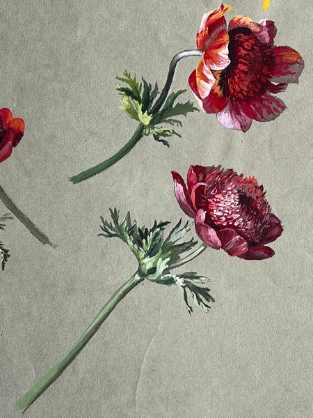 Gorgeous Floral Vintage Painting Double Side