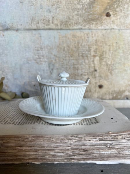 Small Vintage Lidded French Sauce Dish