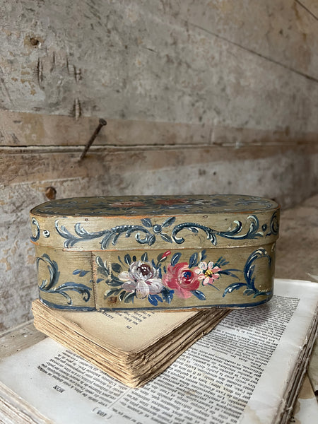 Antique 18C French Painted Wooden Box