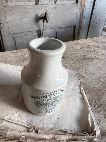 Branded Moutarde Chantilly Stoneware Mustard Jar