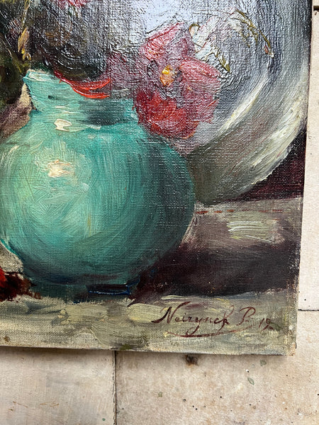 French Floral Oil on Canvas