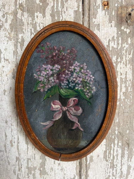 Small Framed Floral Oil Painting