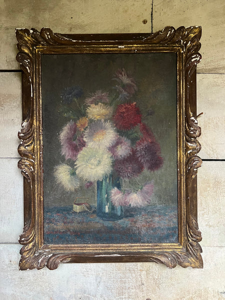 Beautiful Framed French Floral Oil