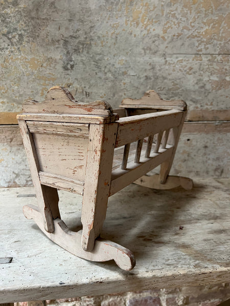 Beautiful Chippy Paint Antique Cot