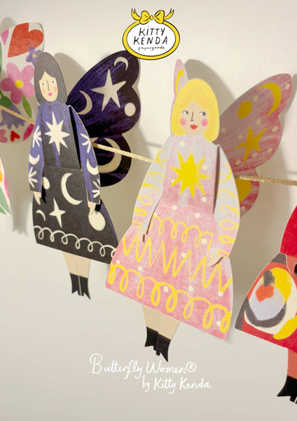 Butterfly Woman Sitting Greeting Card - Stardust
