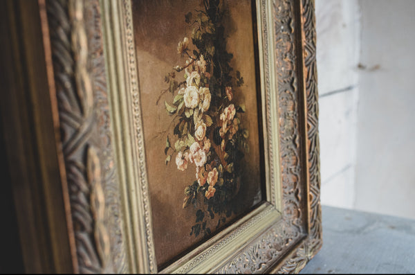 French Antique Framed Floral