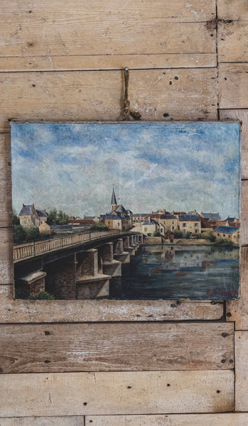 French Town Oil Painting on Canvas 1929