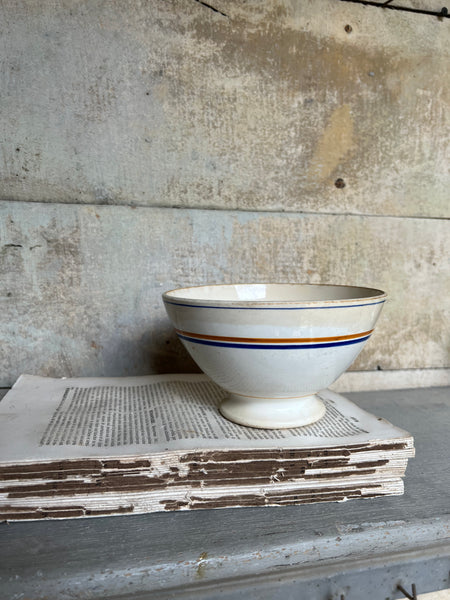 French Digoin Gorgeous Striped Cafe Au Lait