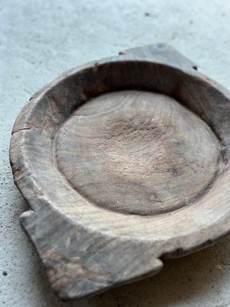 Large Vintage Wooden French Bowl