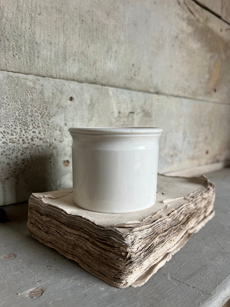 Vintage White Digoin Confiture Pot