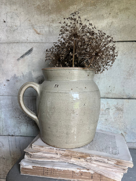 Large French Stoneware Handled Pot