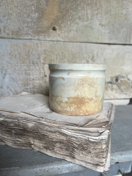 Heavily Crazed Antique Confiture Pot
