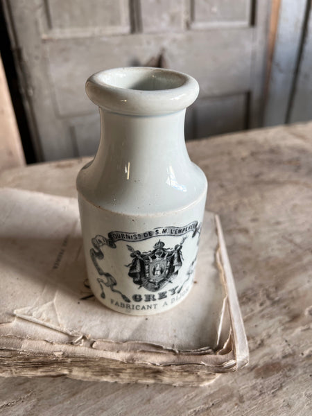 Large Rare Creil et Montereau French Mustard Jar