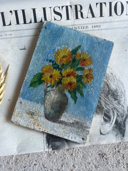 Miniature Floral Oil on Board