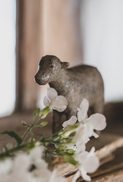 Sweet Vintage Wooden Sheep (Large)