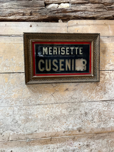 Antique French Glass Sign