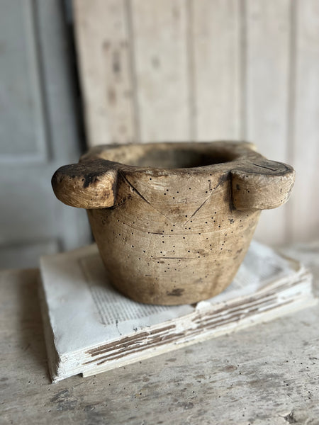 Antique Wooden Mortar 1846