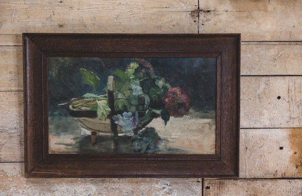 Beautiful Framed Hydrangea Oil Painting