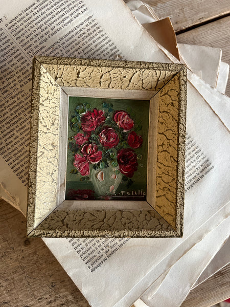 Small Framed Floral Oil Painting